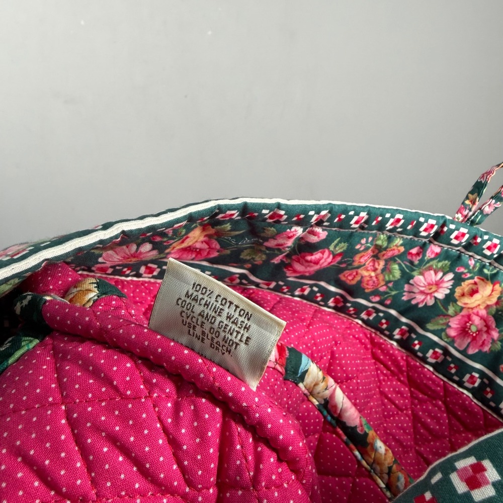 Vera Bradley Quilted Floral Tote Bag Purse Springtime Toggle Closure Vtg NWT USA - Picture 12 of 13
